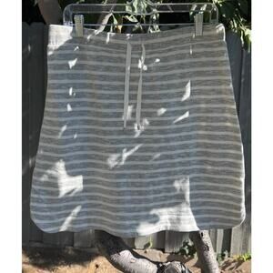 New With Tag Kenji Gray and White Striped Skirt Size L